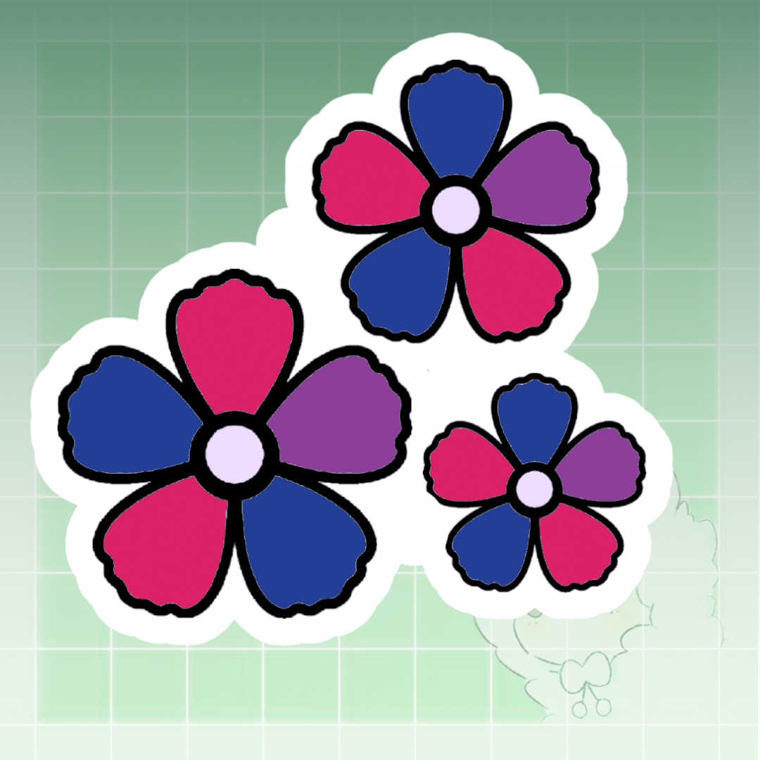 Subtle Pride Flag Flower Sticker