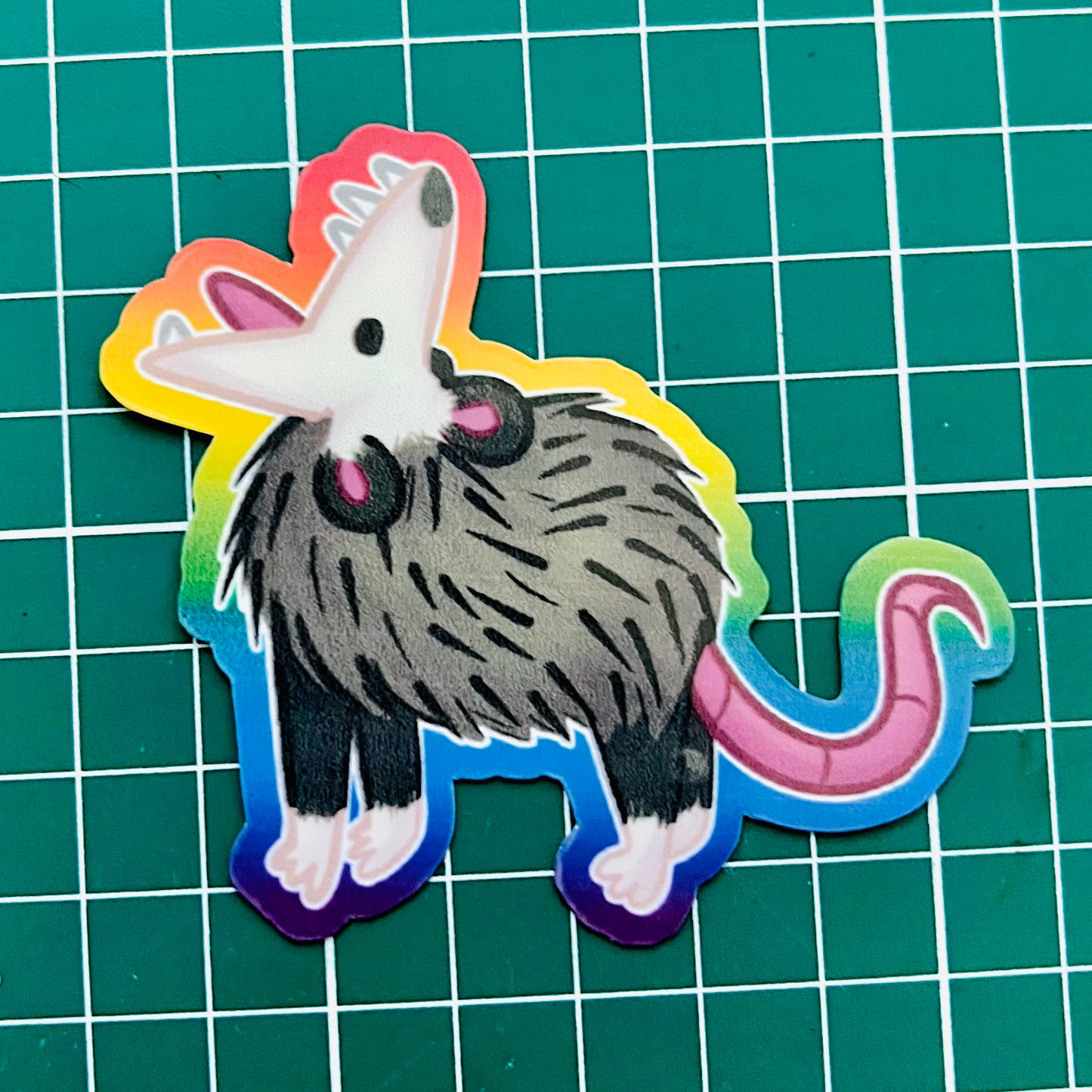 Custom Pride Flag Opossum Stickers